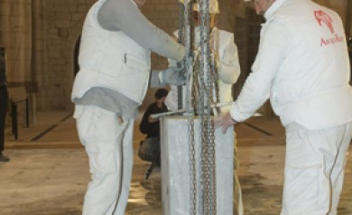 Colocación de la última piedra de la Bóveda del Milenio